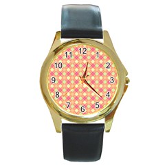 Pattern 256 Round Gold Metal Watch by GardenOfOphir