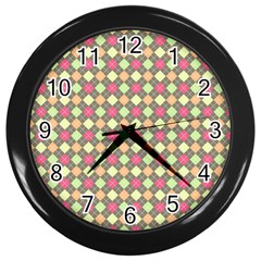 Pattern 257 Wall Clock (black) by GardenOfOphir