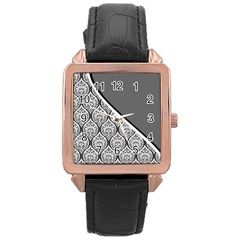 Pattern 287 Rose Gold Leather Watch  by GardenOfOphir