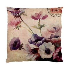 Anemone Postcard Satiny Throw Pillow Cover by VintageKitty