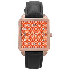 Pattern 293 Rose Gold Leather Watch  by GardenOfOphir