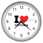 I love victoria Wall Clock (Silver) Front