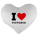 I love victoria Large 19  Premium Heart Shape Cushions Back