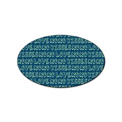 Navy Love Kisses Sticker (oval) by GardenOfOphir