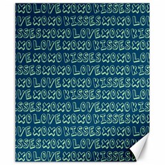 Navy Love Kisses Canvas 20  X 24  by GardenOfOphir