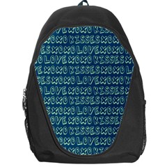 Navy Love Kisses Backpack Bag by GardenOfOphir