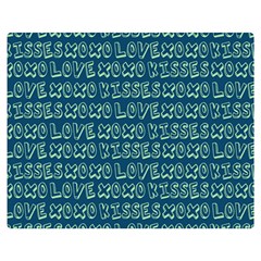 Navy Love Kisses Premium Plush Fleece Blanket (medium) by GardenOfOphir