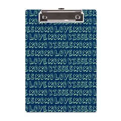 Navy Love Kisses A5 Acrylic Clipboard