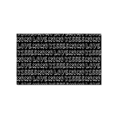 Black And White Love Kisses Pattern Sticker (rectangular) by GardenOfOphir