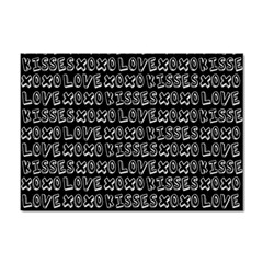 Black And White Love Kisses Pattern Sticker A4 (100 Pack) by GardenOfOphir