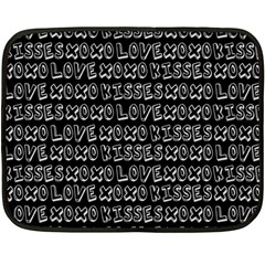 Black And White Love Kisses Pattern One Side Fleece Blanket (mini) by GardenOfOphir