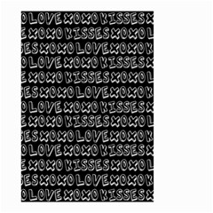 Black And White Love Kisses Pattern Small Garden Flag (two Sides) by GardenOfOphir