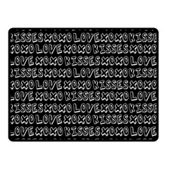 Black And White Love Kisses Pattern Fleece Blanket (small) by GardenOfOphir