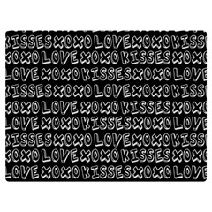 Black And White Love Kisses Pattern Premium Plush Fleece Blanket (extra Small) by GardenOfOphir