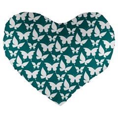 Pattern 329 Large 19  Premium Flano Heart Shape Cushions by GardenOfOphir