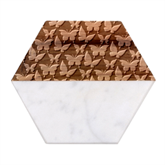 Pattern 333 Marble Wood Coaster (hexagon)  by GardenOfOphir