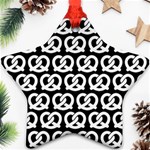 Black And White Pretzel Illustrations Pattern Ornament (Star) Front