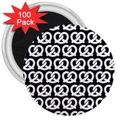 Black And White Pretzel Illustrations Pattern 3  Magnets (100 Pack) by GardenOfOphir