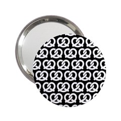 Black And White Pretzel Illustrations Pattern 2 25  Handbag Mirrors by GardenOfOphir