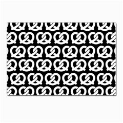 Black And White Pretzel Illustrations Pattern Postcard 4 x 6  (pkg Of 10) by GardenOfOphir