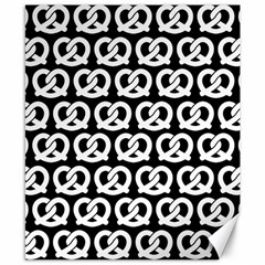 Black And White Pretzel Illustrations Pattern Canvas 8  X 10  by GardenOfOphir