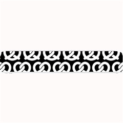 Black And White Pretzel Illustrations Pattern Small Bar Mat by GardenOfOphir