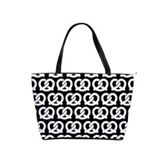 Black And White Pretzel Illustrations Pattern Classic Shoulder Handbag by GardenOfOphir