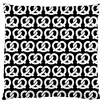 Black And White Pretzel Illustrations Pattern Standard Premium Plush Fleece Cushion Case (Two Sides) Front