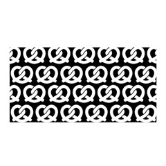 Black And White Pretzel Illustrations Pattern Satin Wrap 35  X 70  by GardenOfOphir