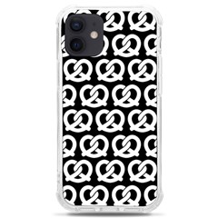 Black And White Pretzel Illustrations Pattern Iphone 12 Mini Tpu Uv Print Case	