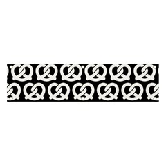 Black And White Pretzel Illustrations Pattern Banner And Sign 4  X 1  by GardenOfOphir