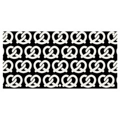 Black And White Pretzel Illustrations Pattern Banner And Sign 4  X 2  by GardenOfOphir