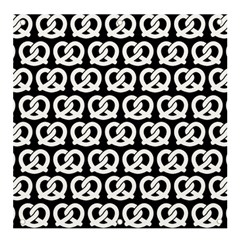 Black And White Pretzel Illustrations Pattern Banner And Sign 4  X 4  by GardenOfOphir