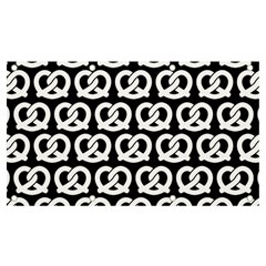 Black And White Pretzel Illustrations Pattern Banner And Sign 7  X 4  by GardenOfOphir