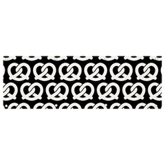 Black And White Pretzel Illustrations Pattern Banner And Sign 9  X 3  by GardenOfOphir