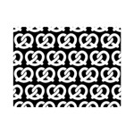 Black And White Pretzel Illustrations Pattern One Side Premium Plush Fleece Blanket (Mini) 35 x27  Blanket Front