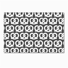 Gray Pretzel Illustrations Pattern Postcard 4 x 6  (pkg Of 10) by GardenOfOphir