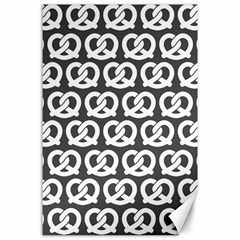 Gray Pretzel Illustrations Pattern Canvas 24  X 36  by GardenOfOphir