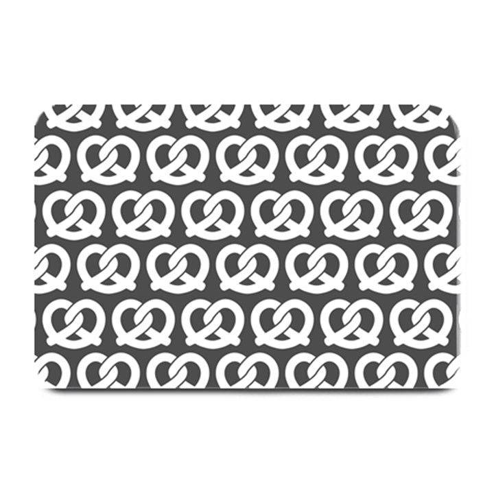 Gray Pretzel Illustrations Pattern Plate Mats