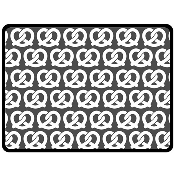 Gray Pretzel Illustrations Pattern Fleece Blanket (Large)