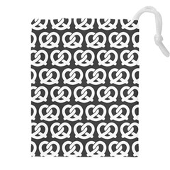 Gray Pretzel Illustrations Pattern Drawstring Pouch (4xl) by GardenOfOphir