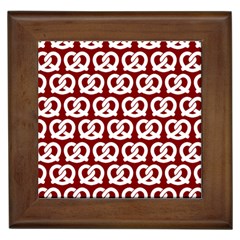 Red Pretzel Illustrations Pattern Framed Tile by GardenOfOphir