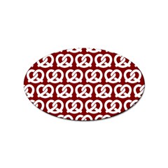 Red Pretzel Illustrations Pattern Sticker (oval) by GardenOfOphir