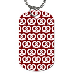 Red Pretzel Illustrations Pattern Dog Tag (one Side) by GardenOfOphir