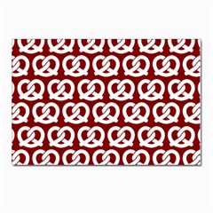 Red Pretzel Illustrations Pattern Postcards 5  X 7  (pkg Of 10) by GardenOfOphir