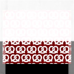 Red Pretzel Illustrations Pattern Rectangular Jigsaw Puzzl by GardenOfOphir