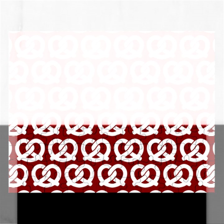 Red Pretzel Illustrations Pattern Rectangular Jigsaw Puzzl