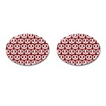 Red Pretzel Illustrations Pattern Cufflinks (Oval) Front(Pair)