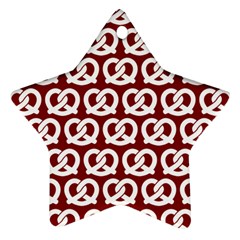 Red Pretzel Illustrations Pattern Star Ornament (two Sides) by GardenOfOphir