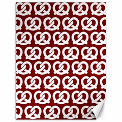 Red Pretzel Illustrations Pattern Canvas 18  X 24  by GardenOfOphir